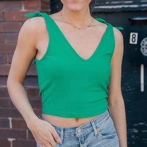 Le Lis Tie Shoulder V-Neck Tank Top